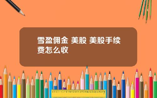 雪盈佣金 美股 美股手续费怎么收