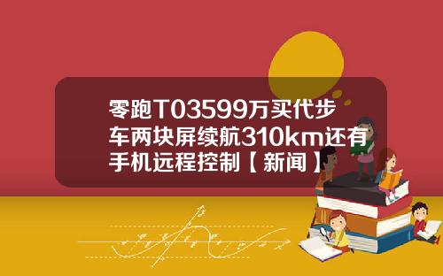 零跑T03599万买代步车两块屏续航310km还有手机远程控制【新闻】