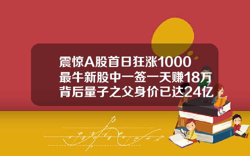 震惊A股首日狂涨1000最牛新股中一签一天赚18万背后量子之父身价已达24亿