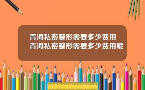 青海私密整形需要多少费用青海私密整形需要多少费用呢