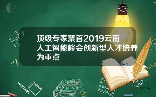 顶级专家聚首2019云南人工智能峰会创新型人才培养为重点
