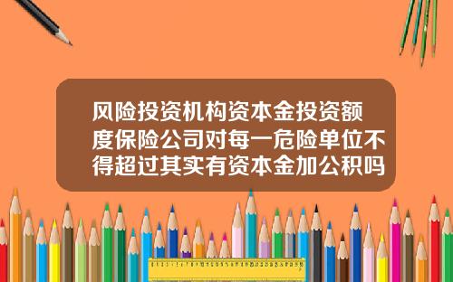 风险投资机构资本金投资额度保险公司对每一危险单位不得超过其实有资本金加公积吗