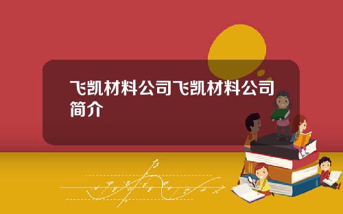 飞凯材料公司飞凯材料公司简介