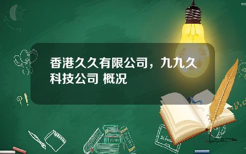 香港久久有限公司，九九久科技公司 概况