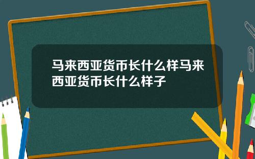 马来西亚货币长什么样马来西亚货币长什么样子