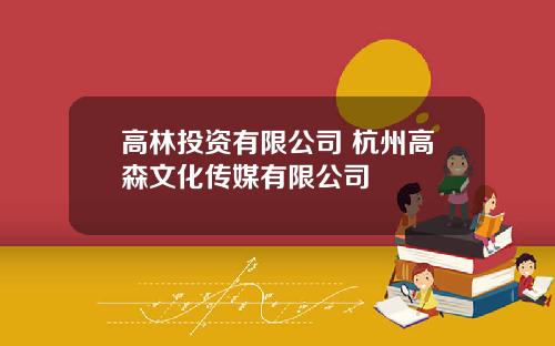 高林投资有限公司 杭州高森文化传媒有限公司