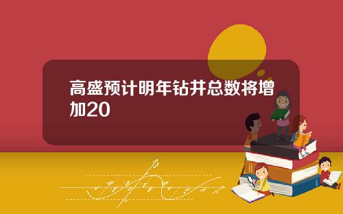 高盛预计明年钻井总数将增加20