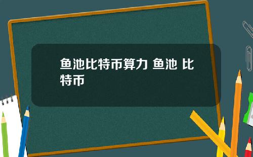 鱼池比特币算力 鱼池 比特币