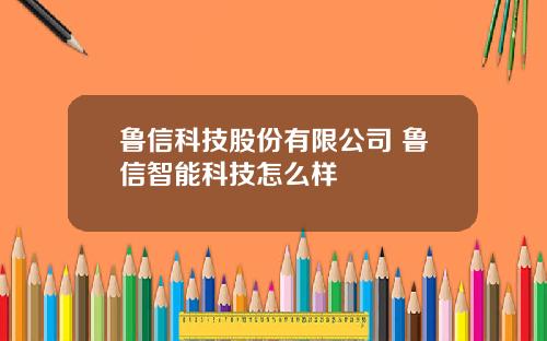 鲁信科技股份有限公司 鲁信智能科技怎么样