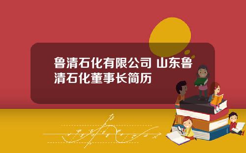 鲁清石化有限公司 山东鲁清石化董事长简历