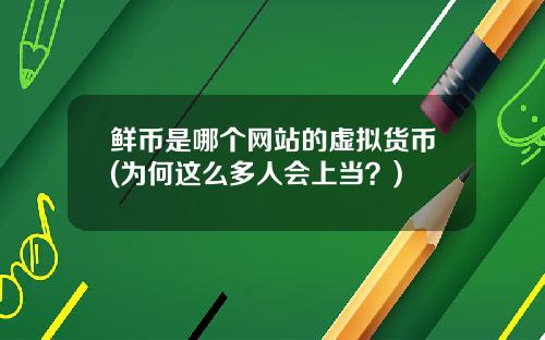 鲜币是哪个网站的虚拟货币(为何这么多人会上当？)