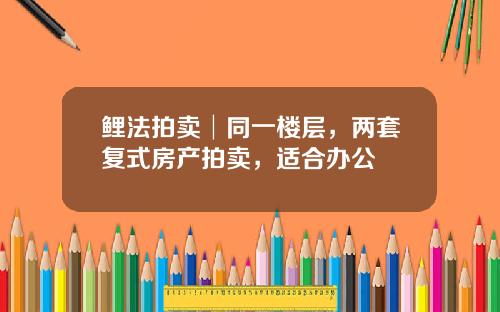 鲤法拍卖│同一楼层，两套复式房产拍卖，适合办公