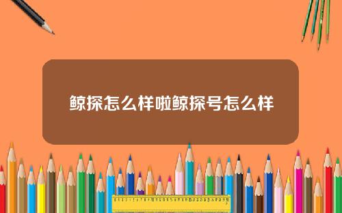 鲸探怎么样啦鲸探号怎么样