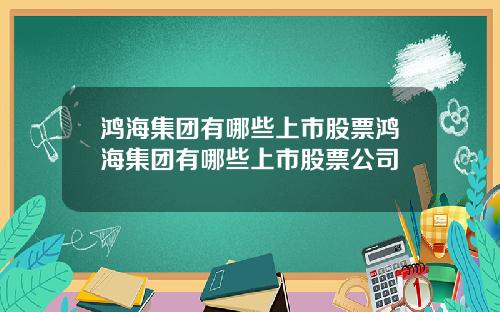 鸿海集团有哪些上市股票鸿海集团有哪些上市股票公司