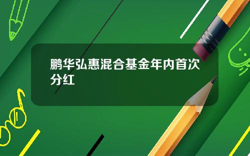 鹏华弘惠混合基金年内首次分红