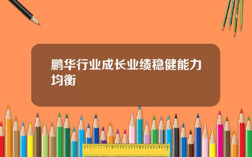 鹏华行业成长业绩稳健能力均衡