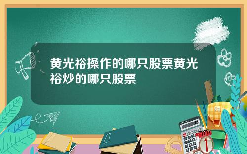 黄光裕操作的哪只股票黄光裕炒的哪只股票