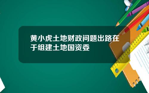 黄小虎土地财政问题出路在于组建土地国资委