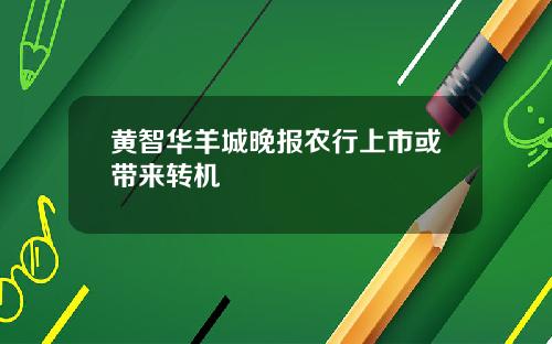黄智华羊城晚报农行上市或带来转机