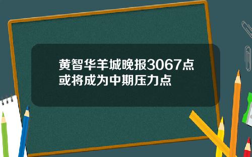 黄智华羊城晚报3067点或将成为中期压力点