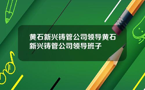 黄石新兴铸管公司领导黄石新兴铸管公司领导班子