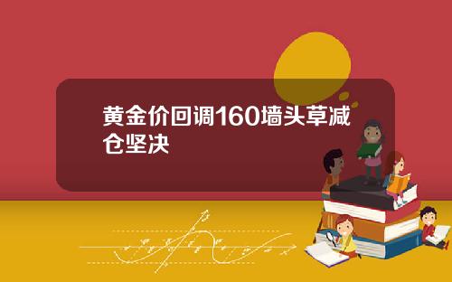黄金价回调160墙头草减仓坚决
