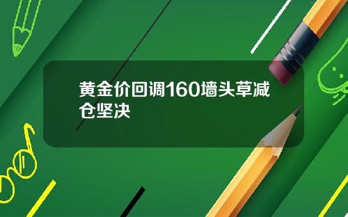 黄金价回调160墙头草减仓坚决
