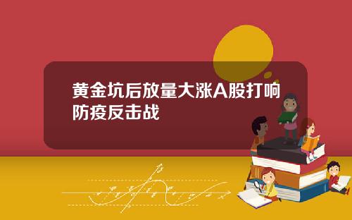 黄金坑后放量大涨A股打响防疫反击战