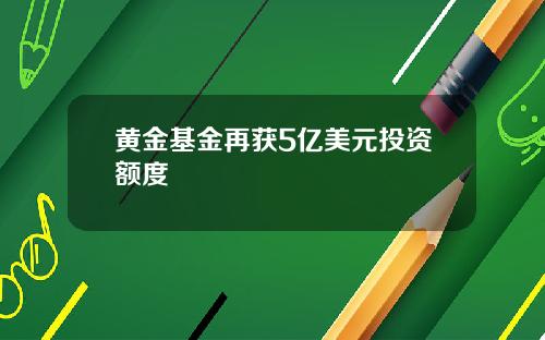 黄金基金再获5亿美元投资额度