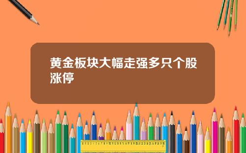 黄金板块大幅走强多只个股涨停