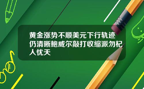 黄金涨势不顺美元下行轨迹仍清晰鲍威尔敲打收缩派勿杞人忧天