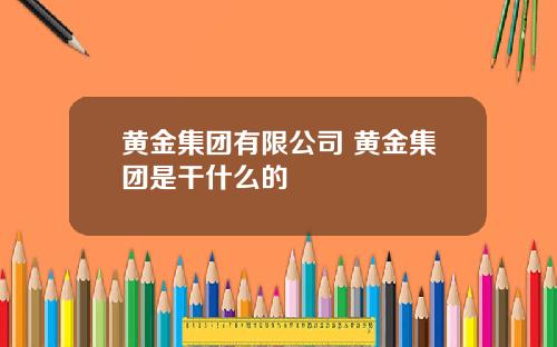 黄金集团有限公司 黄金集团是干什么的