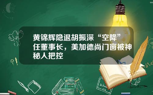黄锦辉隐退胡振深“空降”任董事长，美加德尚门窗被神秘人把控