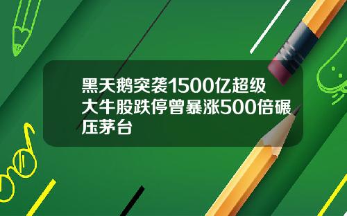 黑天鹅突袭1500亿超级大牛股跌停曾暴涨500倍碾压茅台