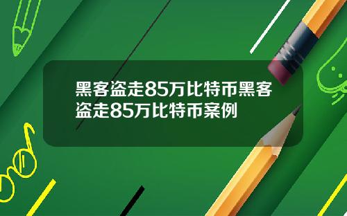 黑客盗走85万比特币黑客盗走85万比特币案例