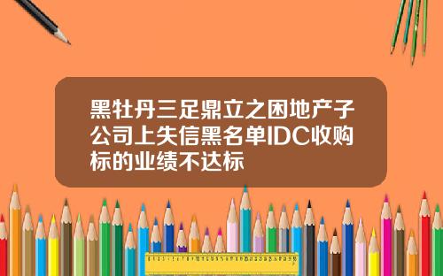 黑牡丹三足鼎立之困地产子公司上失信黑名单IDC收购标的业绩不达标