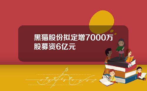 黑猫股份拟定增7000万股募资6亿元