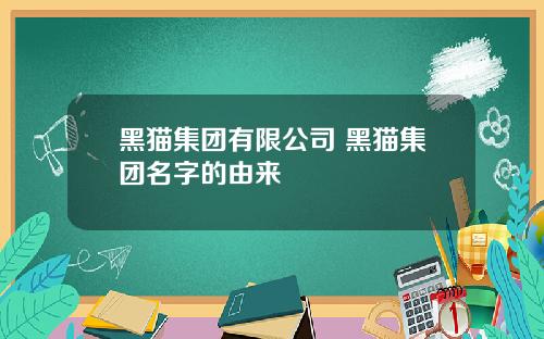黑猫集团有限公司 黑猫集团名字的由来