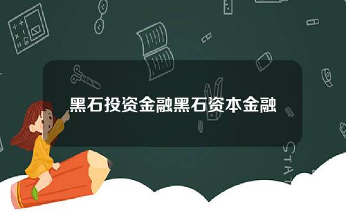 黑石投资金融黑石资本金融