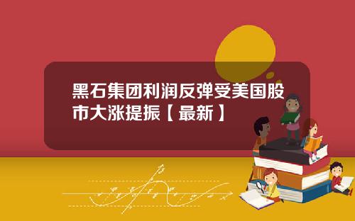 黑石集团利润反弹受美国股市大涨提振【最新】