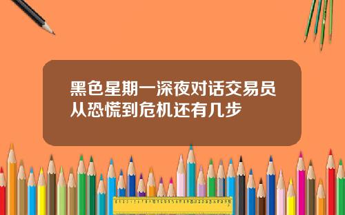 黑色星期一深夜对话交易员从恐慌到危机还有几步