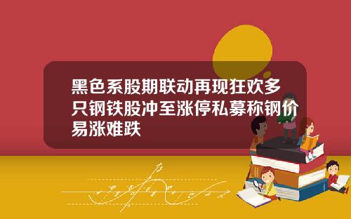 黑色系股期联动再现狂欢多只钢铁股冲至涨停私募称钢价易涨难跌