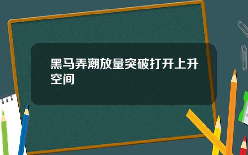 黑马弄潮放量突破打开上升空间