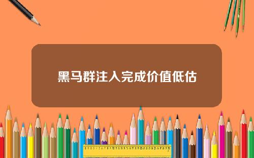 黑马群注入完成价值低估