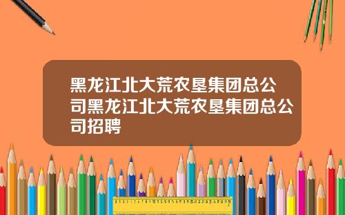 黑龙江北大荒农垦集团总公司黑龙江北大荒农垦集团总公司招聘
