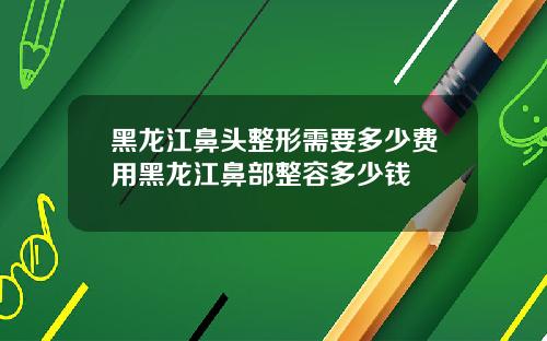 黑龙江鼻头整形需要多少费用黑龙江鼻部整容多少钱