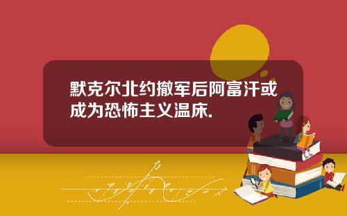 默克尔北约撤军后阿富汗或成为恐怖主义温床.