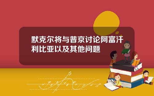 默克尔将与普京讨论阿富汗利比亚以及其他问题
