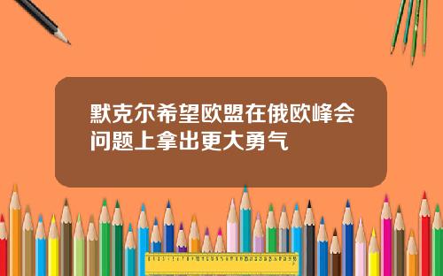 默克尔希望欧盟在俄欧峰会问题上拿出更大勇气