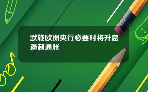 默施欧洲央行必要时将升息遏制通胀
